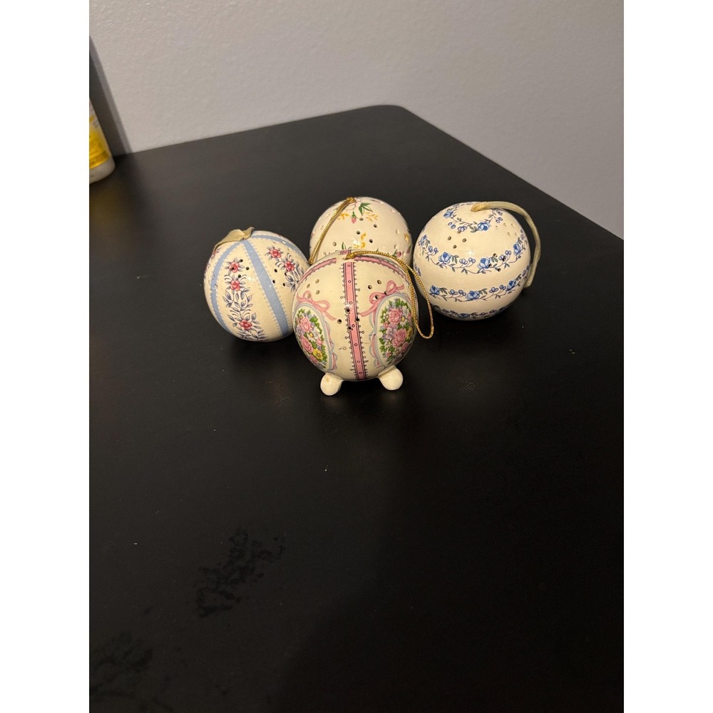 Lot of 4 Vintage Ceramic Pomanders